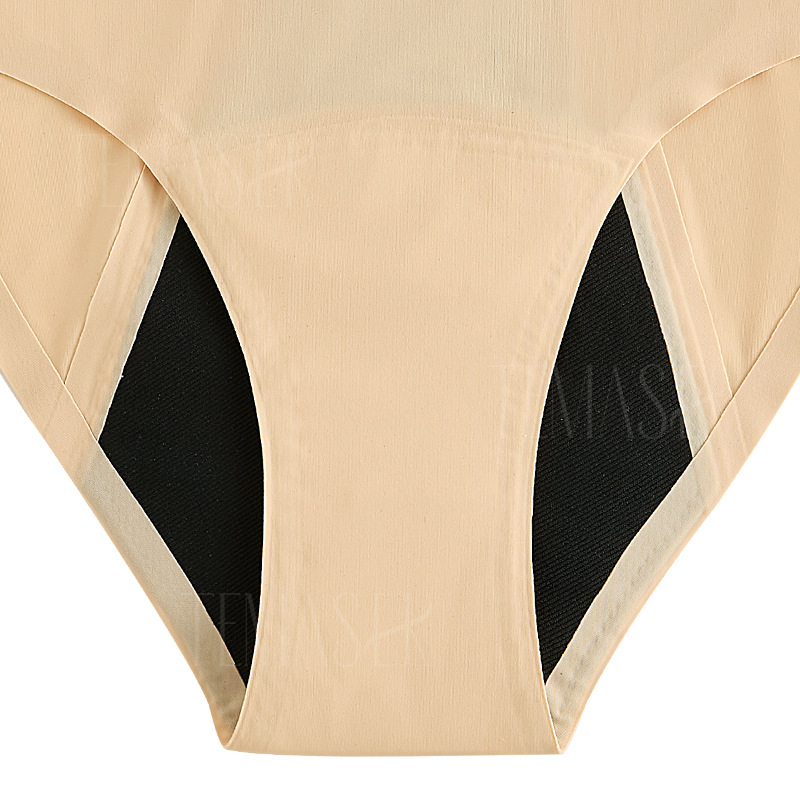 Ženske menstrualne gaćice s četiri sloja, otporne na curenje, niski struk, prošireni prednji i stražnji dio, glavni materijal najlon (78%), podstava poliester (77,8%).