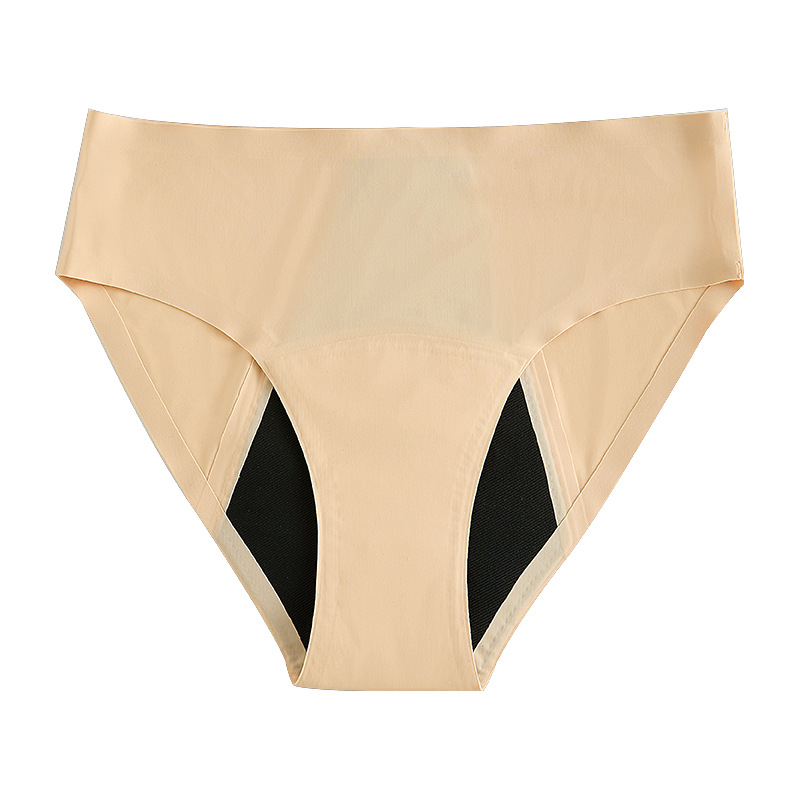 Ženske menstrualne gaćice s četiri sloja, otporne na curenje, niski struk, prošireni prednji i stražnji dio, glavni materijal najlon (78%), podstava poliester (77,8%).