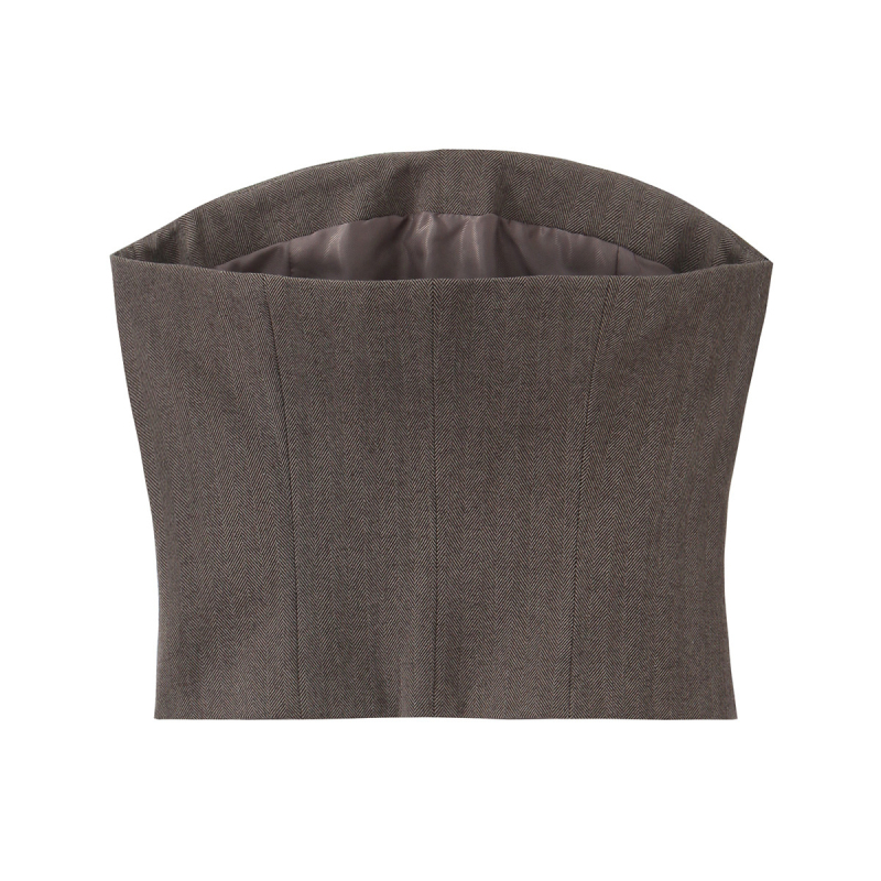 ZYURA Korsetski top u stilu, uski kroj, poliester 70–80%, duljina 50–65 cm, mikroelastičan, za odrasle žene, urbani stil