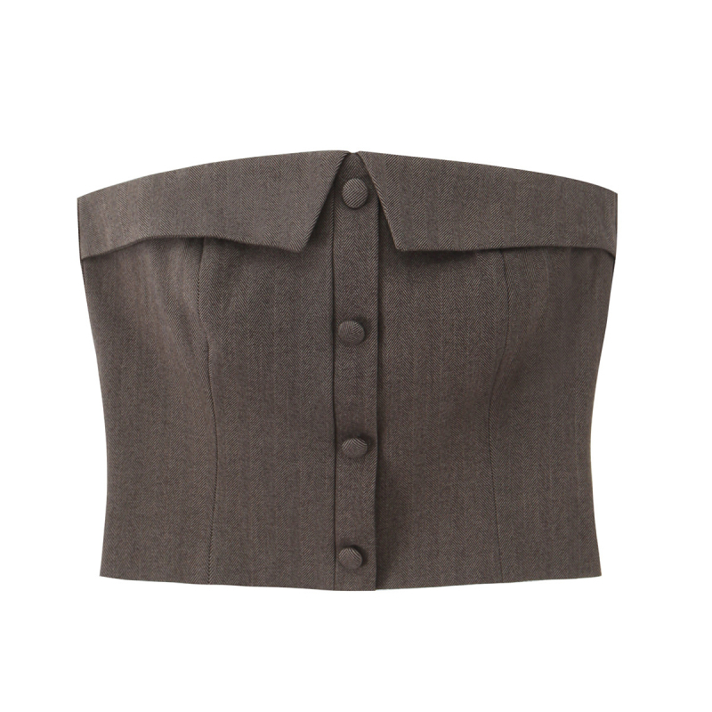 ZYURA Korsetski top u stilu, uski kroj, poliester 70–80%, duljina 50–65 cm, mikroelastičan, za odrasle žene, urbani stil