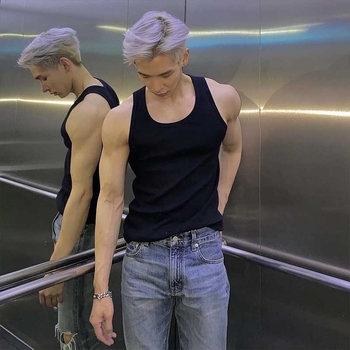 Ανδρικό βαμβακερό γιλέκο σε σχήμα Υ, με στρογγυλό γιακά, νεανικό στυλ, για το καλοκαίρι