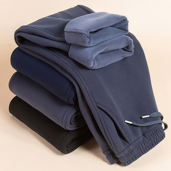 Vyriniai sportiniai keliai iš poliesterio su storesniu flisu, vidurio juosta, tiesus kirpimas, žiemai