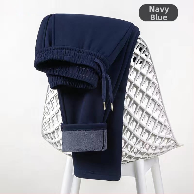 Vyriniai sportiniai keliai iš poliesterio su storesniu flisu, vidurio juosta, tiesus kirpimas, žiemai