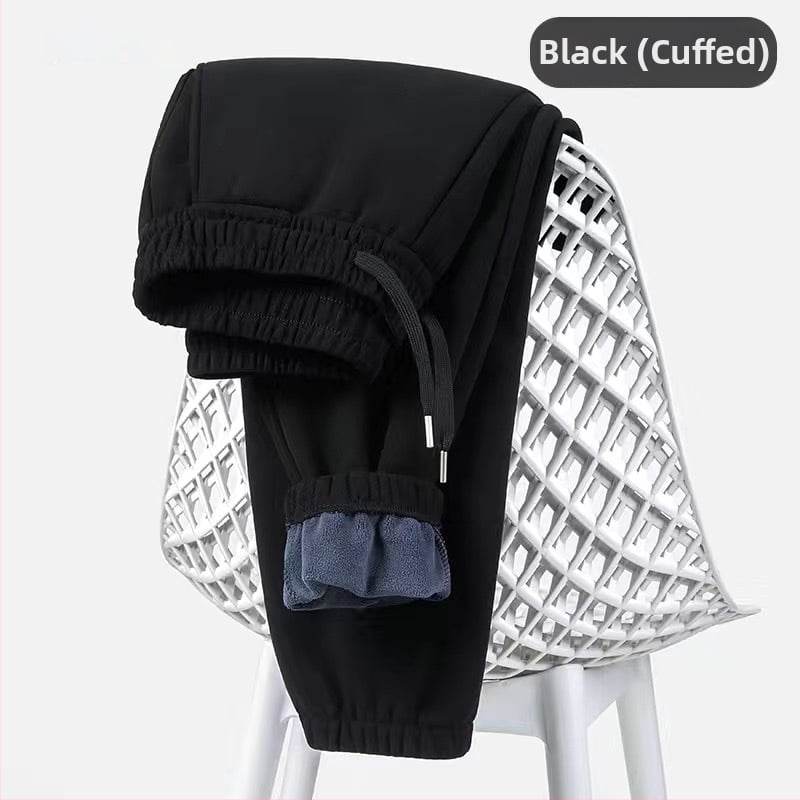 Vyriniai sportiniai keliai iš poliesterio su storesniu flisu, vidurio juosta, tiesus kirpimas, žiemai