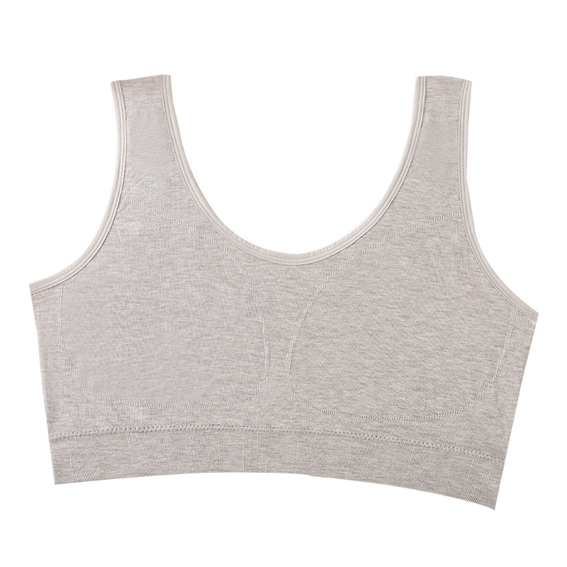 Безшевен памучен потник-сутиен с оформящ гръб, безжичен, дишащ, подплата от вискоза