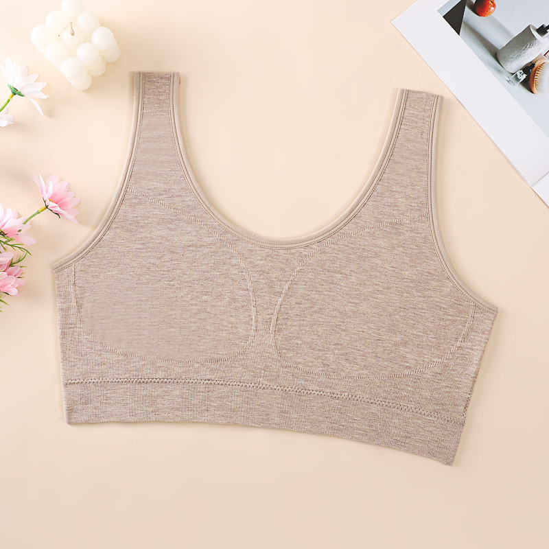 Безшевен памучен потник-сутиен с оформящ гръб, безжичен, дишащ, подплата от вискоза