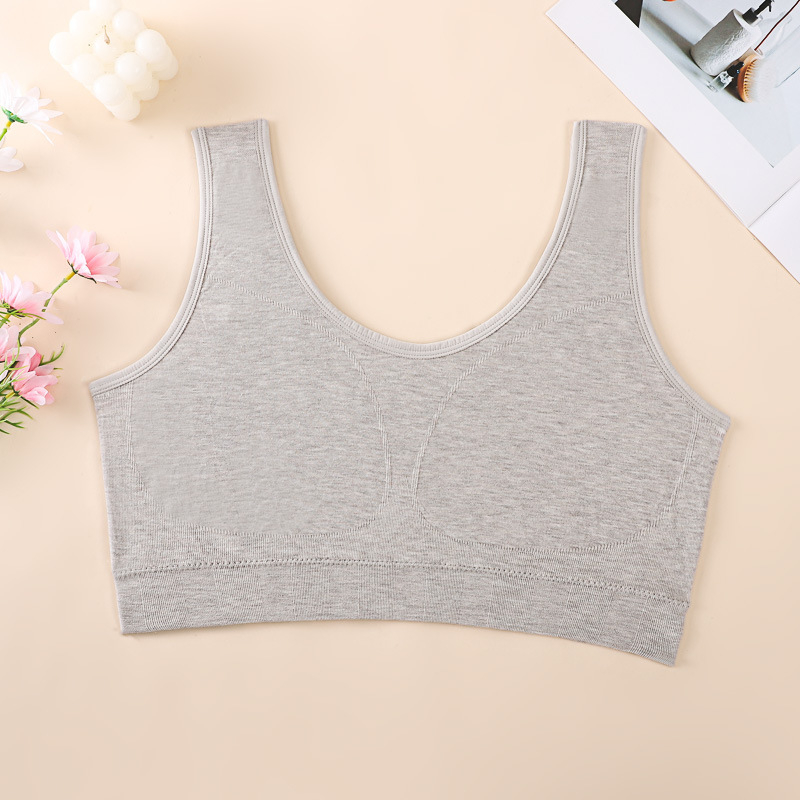 Безшевен памучен потник-сутиен с оформящ гръб, безжичен, дишащ, подплата от вискоза