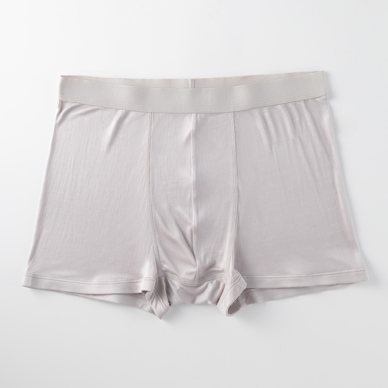 Muške bokserice od Mulberry svile, prozračne, srednji pojas, pleteni, jednofarbni uzorak