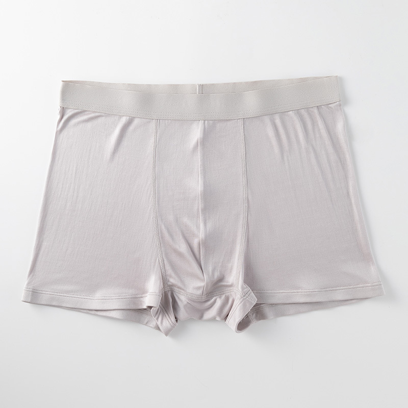 Muške bokserice od Mulberry svile, prozračne, srednji pojas, pleteni, jednofarbni uzorak