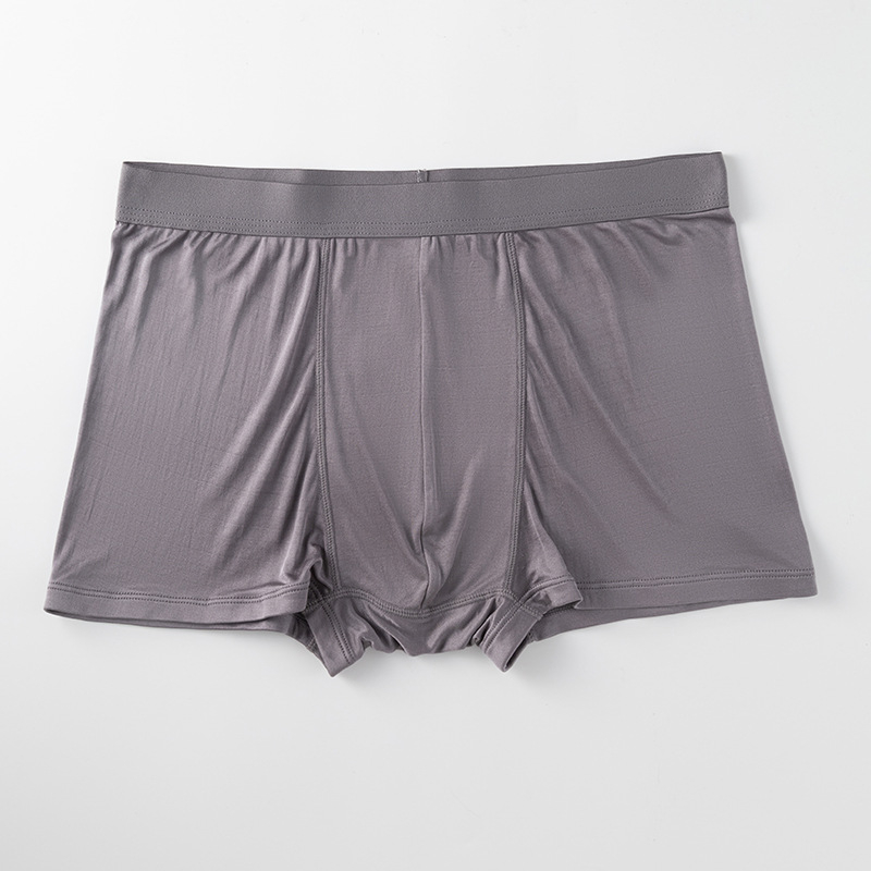 Muške bokserice od Mulberry svile, prozračne, srednji pojas, pleteni, jednofarbni uzorak