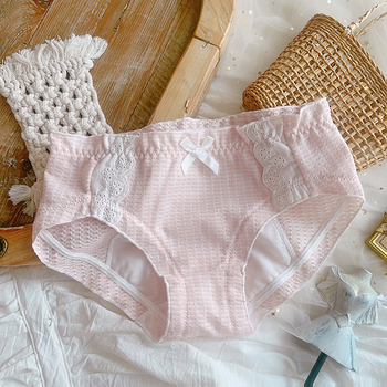 Dugotrajne menstrualne gaćice od pamuka s retro kariranim uzorkom, prozračné i nepropusne za noćnu upotrebu