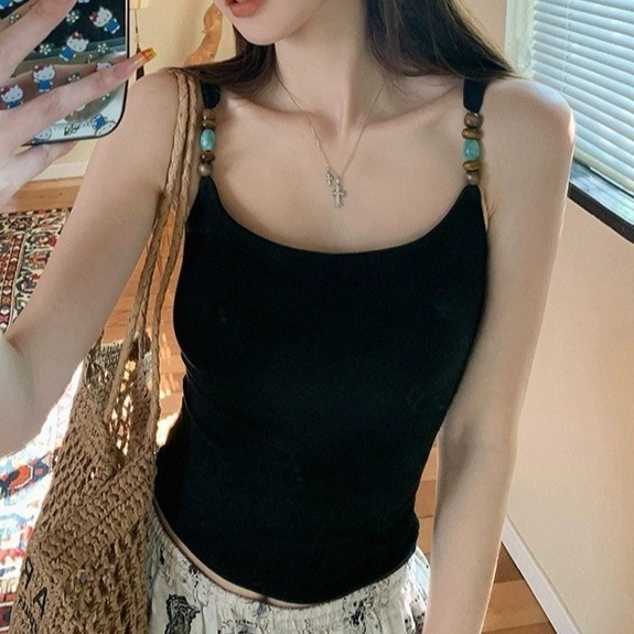 Γυναικεία καμιζολ, γλυκό στυλ, στρογγυλή λαιμόκοψη, τιράντες ώμου, ύφασμα βισκόζη (Rayon) με 50–70% βαμβάκι, 181–200 g/m2, κωδ. 948-qd, άνοιξη-καλοκαίρι 2025