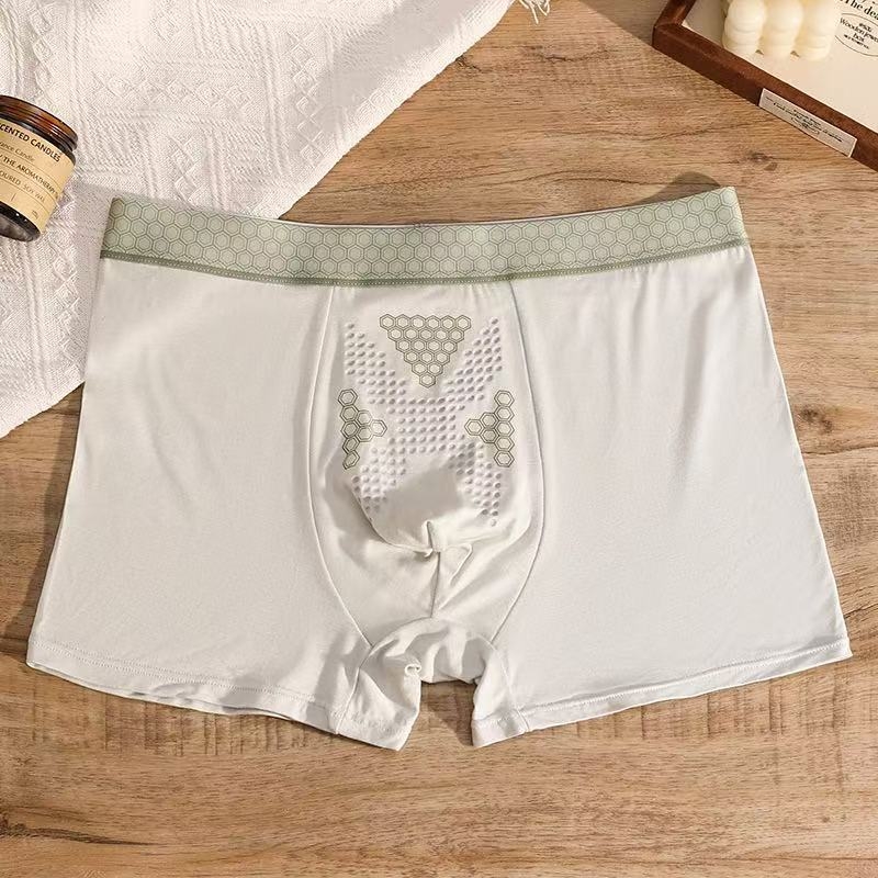 Ανδρικά boxer briefs από Modal με κυψελοειδή υφή, αναπνέουν, αντιβακτηριακά, γρήγορο στέγνωμα, μεσαίο ύψος μέσης.