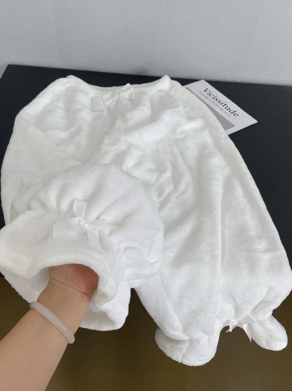 Ženske Lolita legice s flis podstavom, Lantern stil širokih nogavica, zimska toplina, neproziran