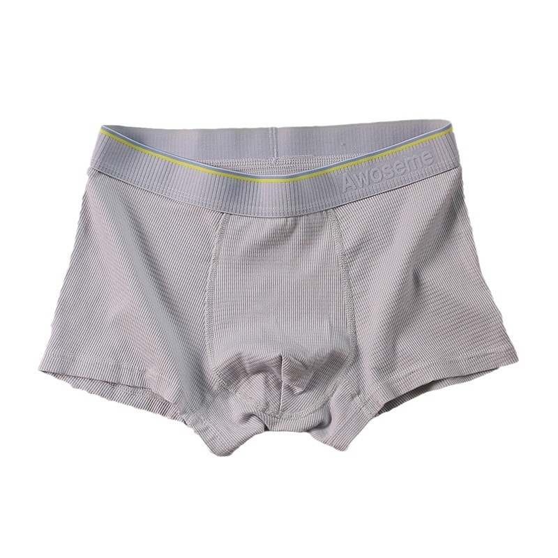 Muške bokserice od pamuka, prozračne, bez šavova, jacquard tkanina, srednji pojas, prugasti uzorak
