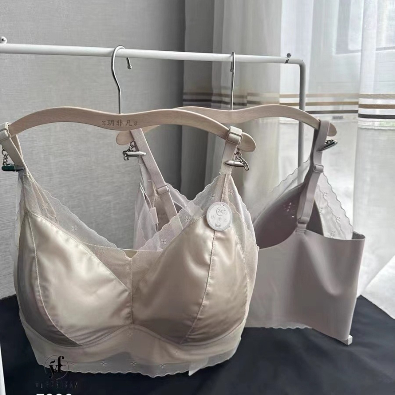 Ljetni ultra-tanki čipkasti satenski bralet s fiksnim košaricama, prozračan, bez tragova, tube top 10809