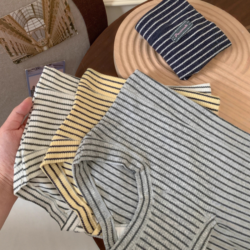 Дамски боксерки от памук, висока талия, дишащи и антибактериални, жакардово тъкане