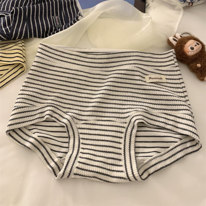 Дамски боксерки от памук, висока талия, дишащи и антибактериални, жакардово тъкане