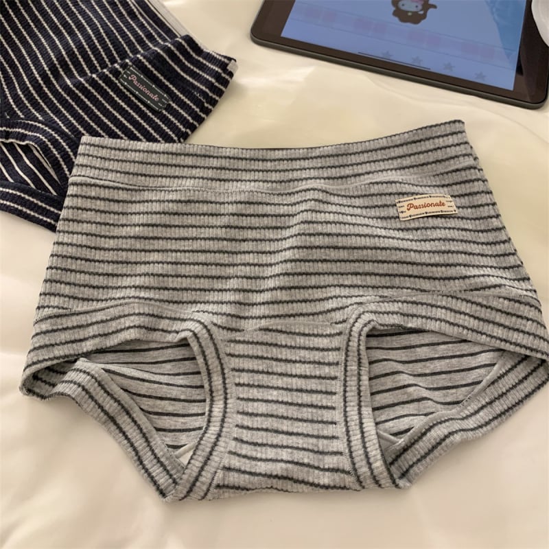 Дамски боксерки от памук, висока талия, дишащи и антибактериални, жакардово тъкане