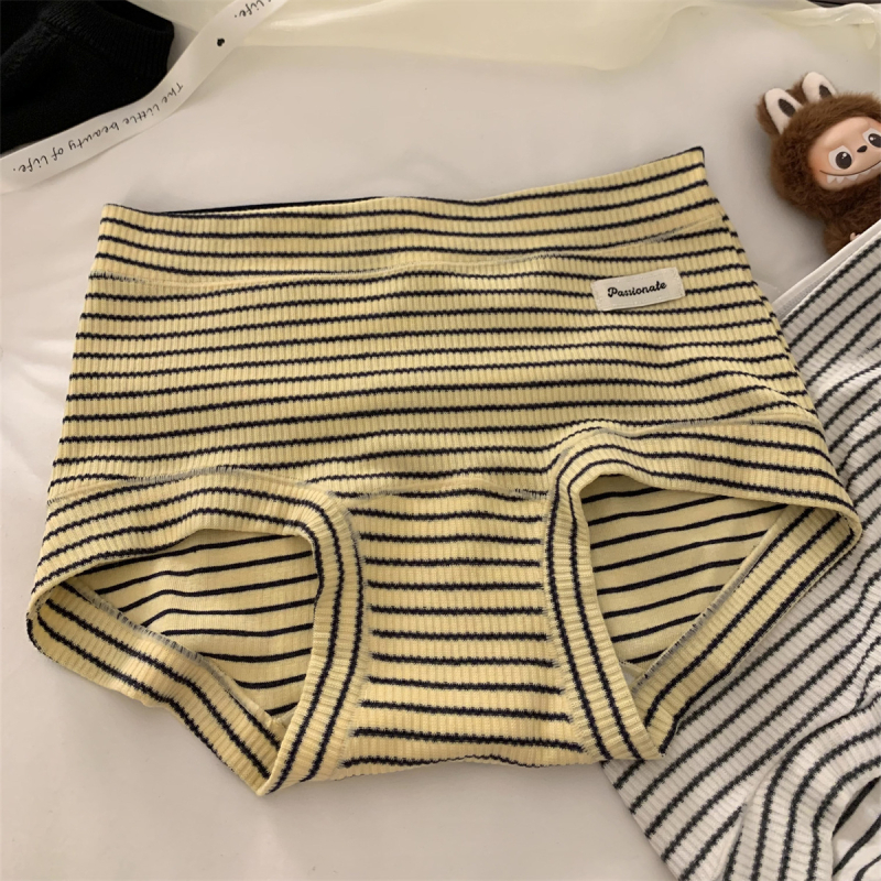 Дамски боксерки от памук, висока талия, дишащи и антибактериални, жакардово тъкане