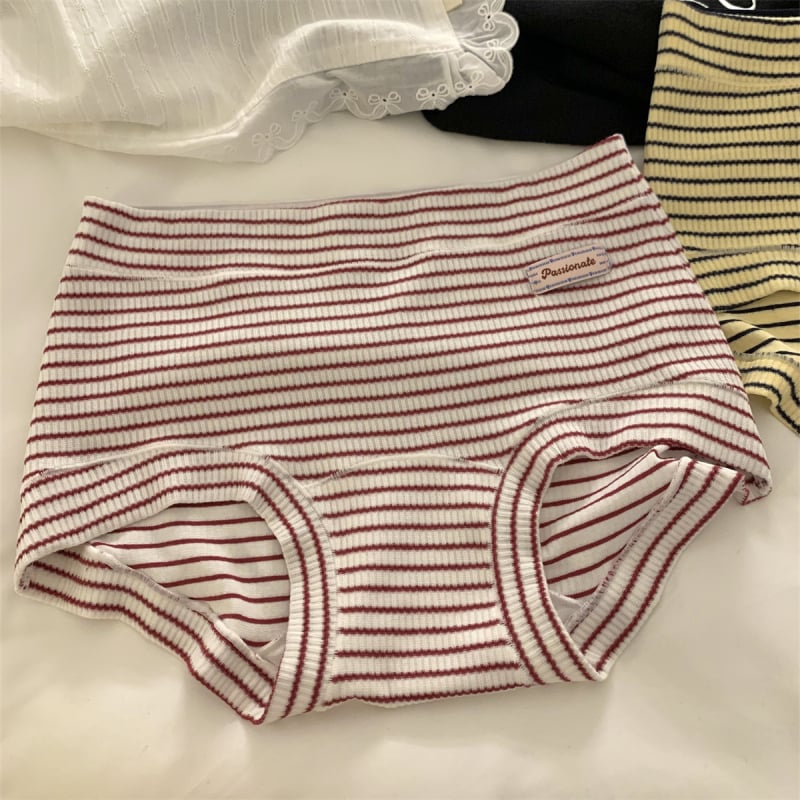 Дамски боксерки от памук, висока талия, дишащи и антибактериални, жакардово тъкане