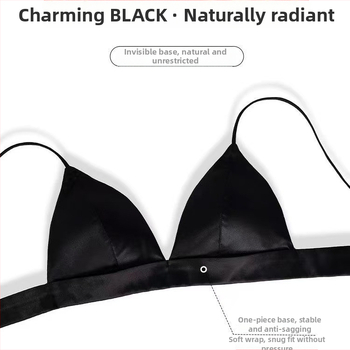 Liemenėlė su trikampiais puodeliais, ploni formuojami puodeliai, fiksuoti pečiai, be vielos, nailono audinys, prancūziškas prabangus stilius