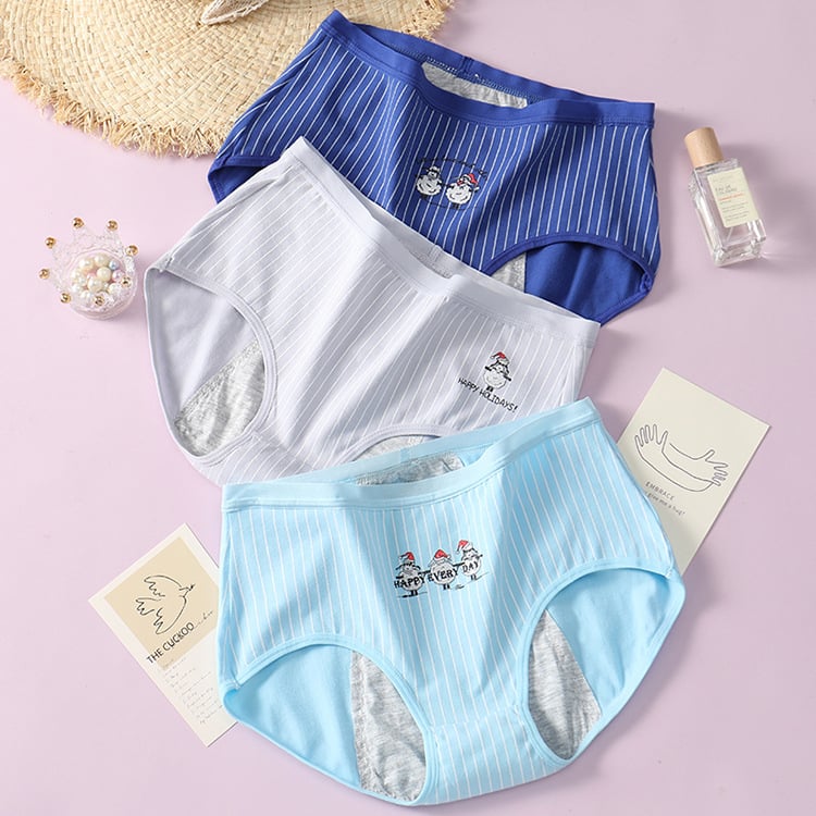 Menstrualne gaćice s visokim strukom od pamuka, za tinejdžerice, otporne na curenje, kroj bikini