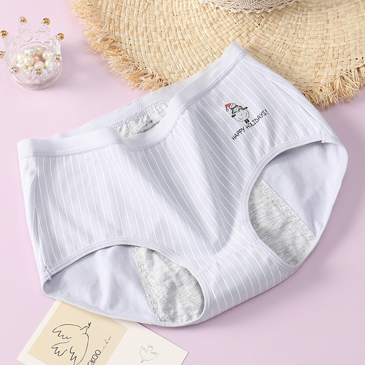 Menstrualne gaćice s visokim strukom od pamuka, za tinejdžerice, otporne na curenje, kroj bikini