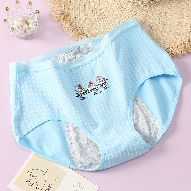 Menstrualne gaćice s visokim strukom od pamuka, za tinejdžerice, otporne na curenje, kroj bikini