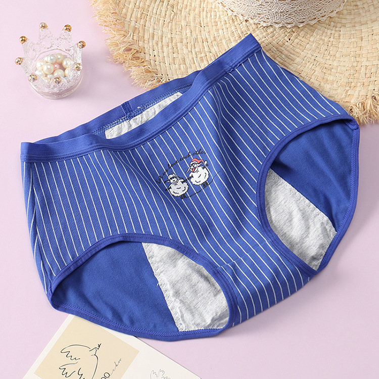 Menstrualne gaćice s visokim strukom od pamuka, za tinejdžerice, otporne na curenje, kroj bikini