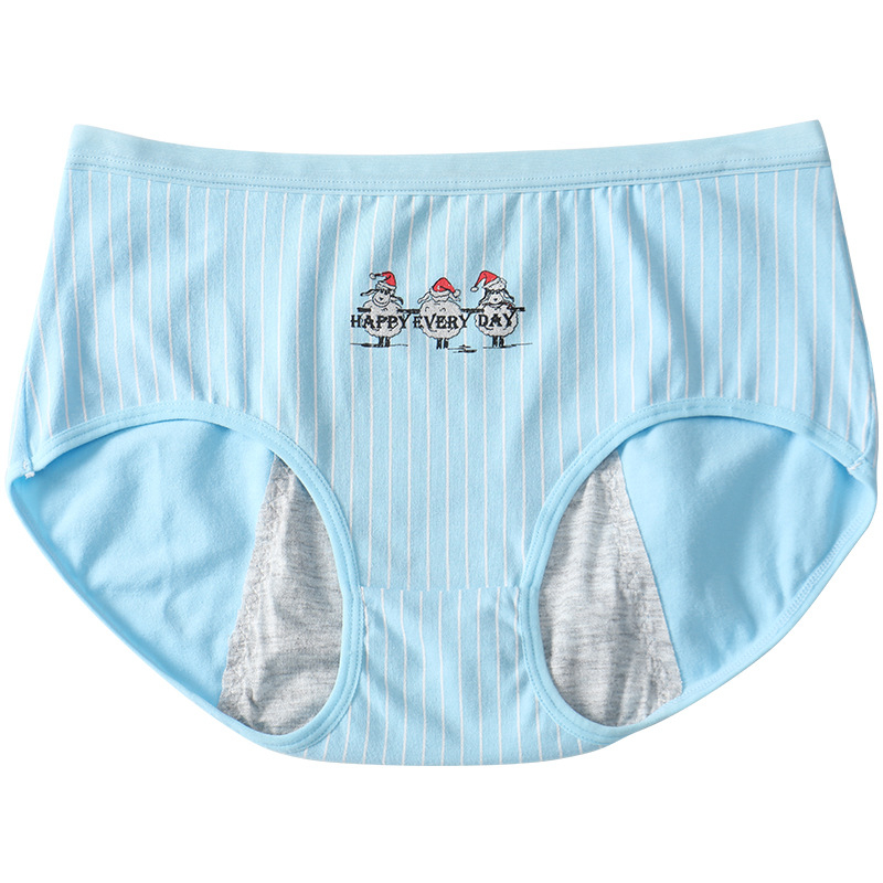 Menstrualne gaćice s visokim strukom od pamuka, za tinejdžerice, otporne na curenje, kroj bikini