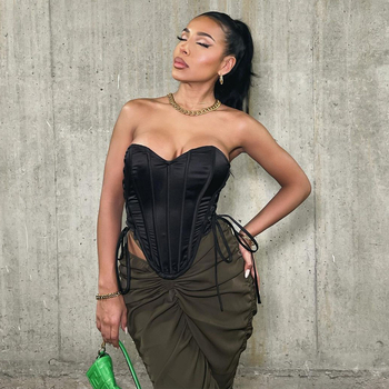 Γυναικείο φόρεμα χωρίς τιράντες, εφαρμοστό, Slim έκδοση, Ultra-short μήκος ≤40 cm, Πολυεστέρας 90–95%, Ελαστάνη ≤30%