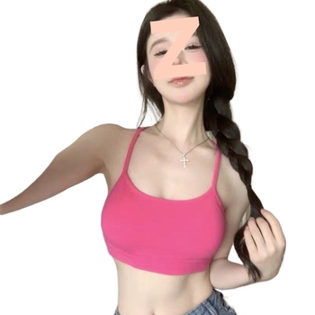 Bustier top s odvojivim špaget ramenima i otvorenim leđima, PVC materijal, ljetni crop top