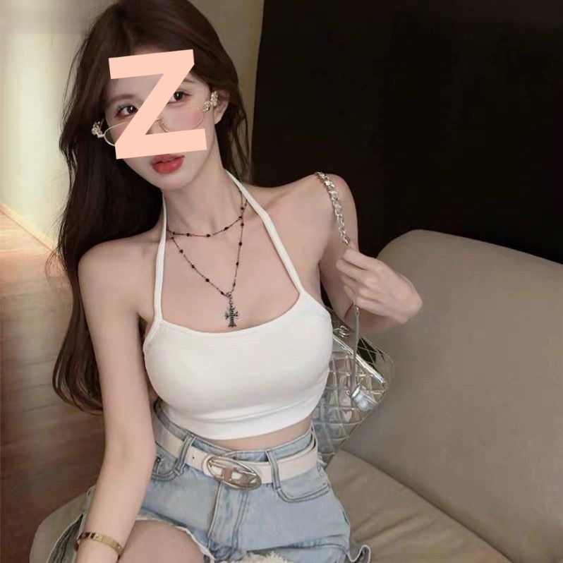 Bustier top s odvojivim špaget ramenima i otvorenim leđima, PVC materijal, ljetni crop top