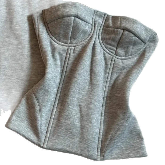 Ženski top s omotom oko prsa - uski kroj, duljina 50–65 cm, poliester, 50–70% poliester sadržaja, urbani/hip-hop stil