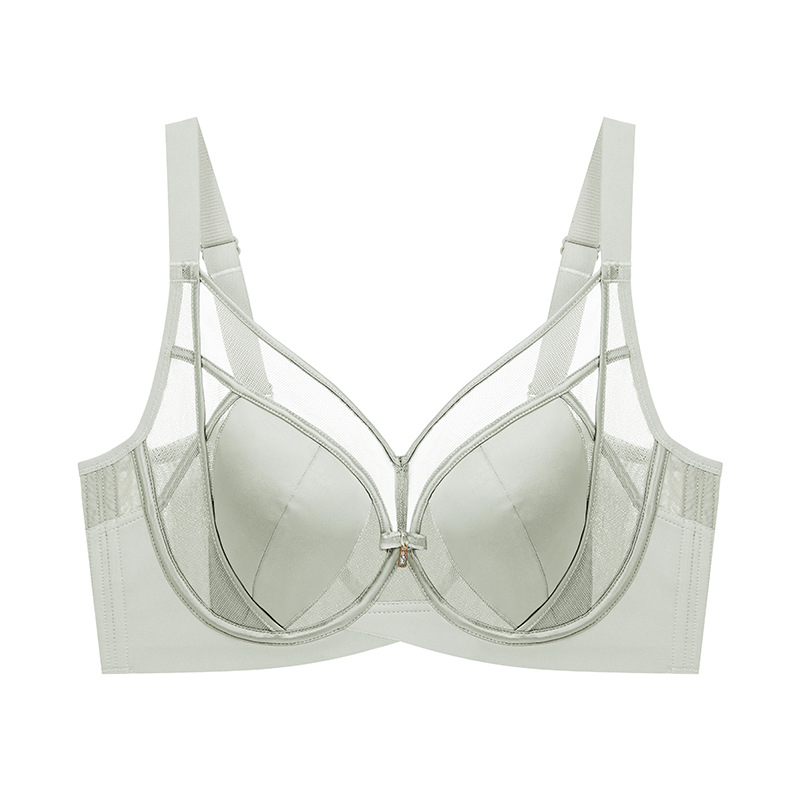 Несформени чашки, дизайн „уши на зайче“, мрежов найлонов сутиен, подплата модал, меко поддържане, дишащ, задно закопчаване с четири реда куки