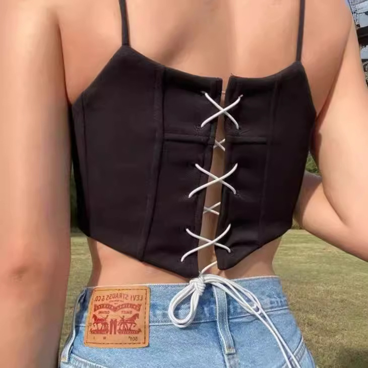 Ženski tube top, ulični hipster stil, smjesa poliester-pamuk (pamuk 50–70%), Ljeto 2024, odrasla žena