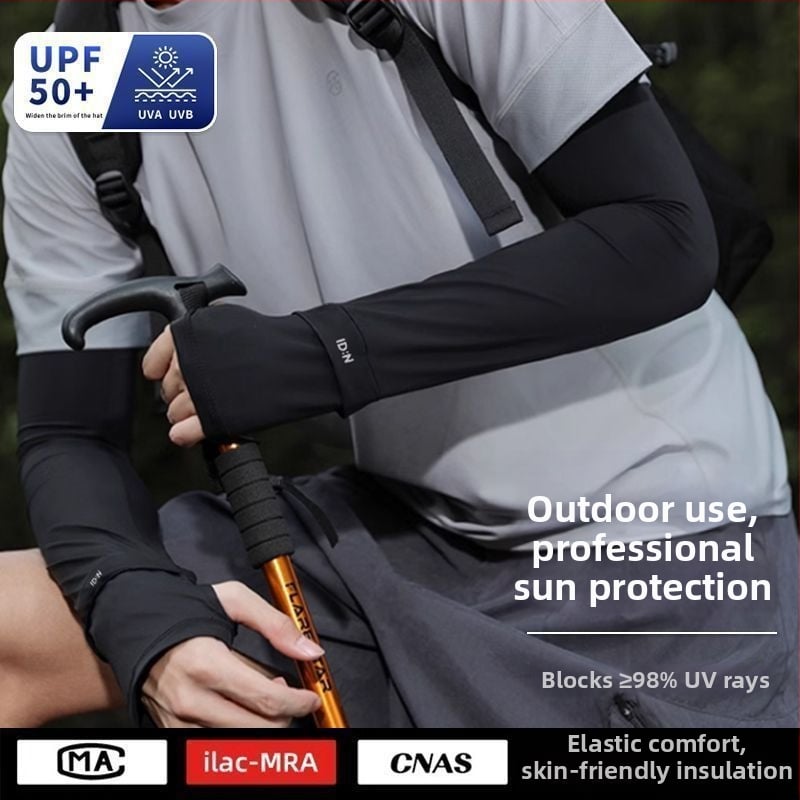 Унисекс комплект външни ръкави, акрилна материя, едноцветен, слънцезащитни за колоездене, туризъм и риболов