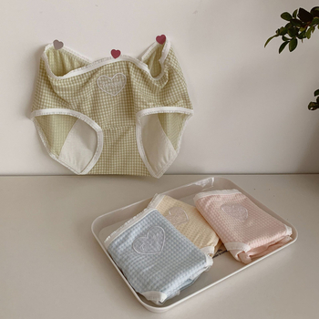 Ženske menstrualne gaćice, prozračna viskoza, karirani uzorak, anti-curenje, pamuk međunožje