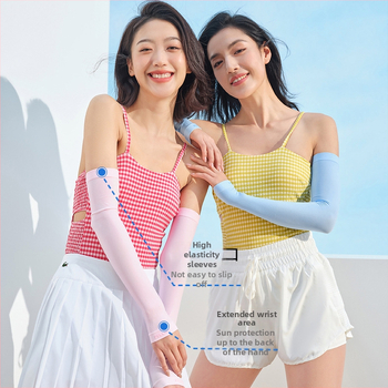 Pelliot Ледена коприна ръкавели за лято със защита от слънцето, дишащи найлон-спандекс, едноцветни, за жени, за външни спортове, колоездене и шофиране