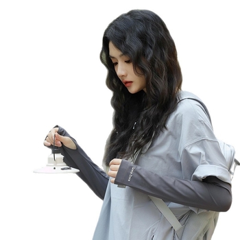 Ice Silk ръкави за слънцезащита за жени — дишащи, свободни, за шофиране и колоездене; полиестер 51–60% и спандекс ≤10%