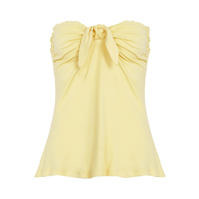 Tube top bez naramenica, uski kroj, duljina 50–65 cm, jednobojan, poliester 95%+, elastan <30%