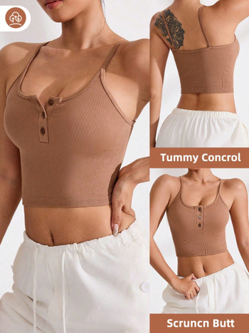Ženski top s dvostrukim trakama, Slim fit, Nylon 90–95% + Spandex do 30%, Visoka elastičnost, bez jastučića