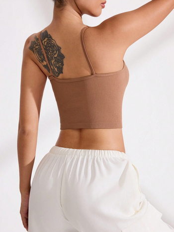 Ženski top s dvostrukim trakama, Slim fit, Nylon 90–95% + Spandex do 30%, Visoka elastičnost, bez jastučića