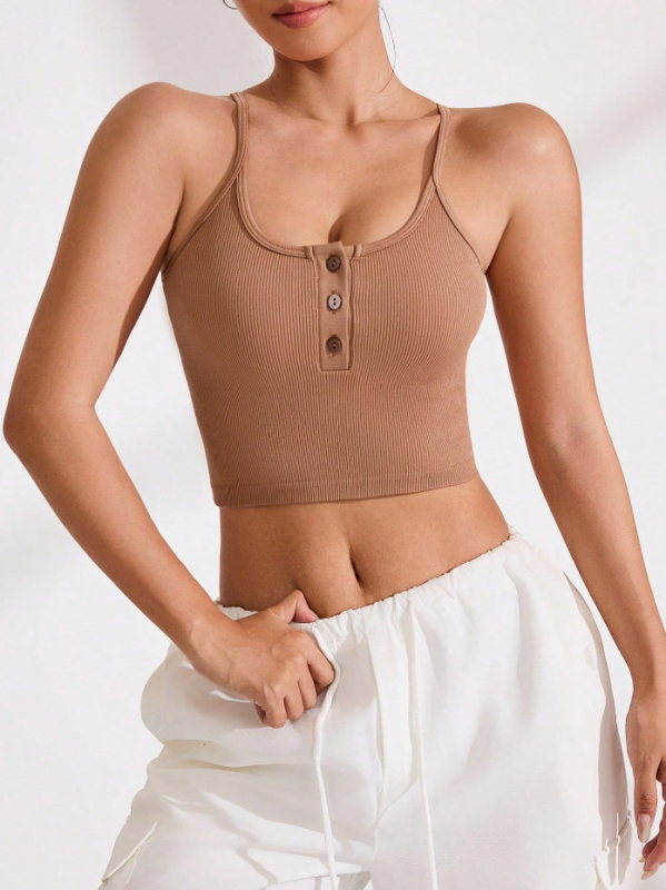 Ženski top s dvostrukim trakama, Slim fit, Nylon 90–95% + Spandex do 30%, Visoka elastičnost, bez jastučića