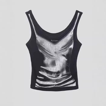 Cami top bez naramenica, sling stil, otisak leptira, uski kroj, kratka duljina, ljeto 2025