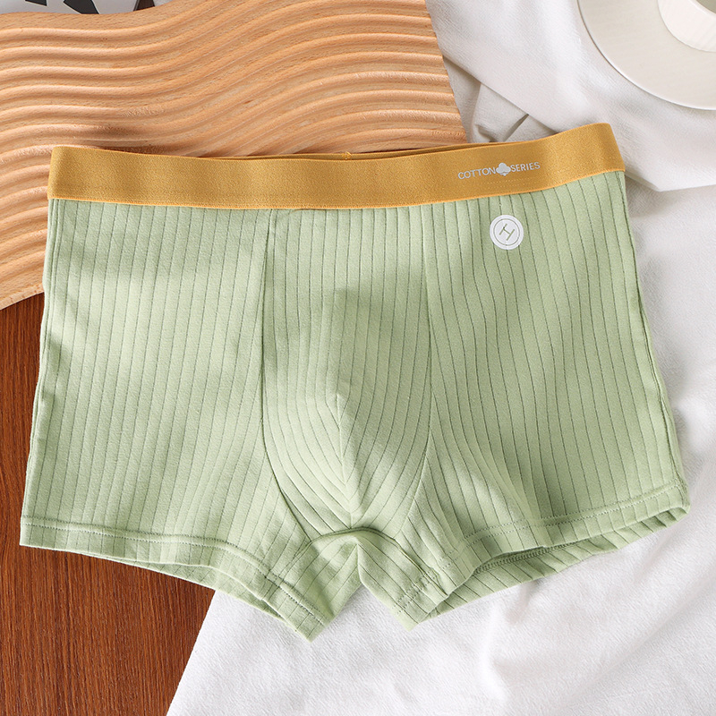 Muške bokserice s srednjim pojasom od pamuka — prozračnost, antibakterijske, visoka elastičnost, podstava prepona od viskoze