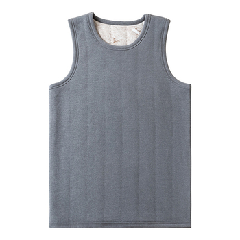 Muška termalna vesta, bezšivna, s fleksom podstavljena, izuzetno debela poliester tkanina, trostruka konstrukcija, okrugli vrat