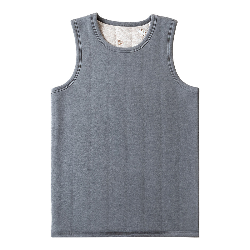 Muška termalna vesta, bezšivna, s fleksom podstavljena, izuzetno debela poliester tkanina, trostruka konstrukcija, okrugli vrat