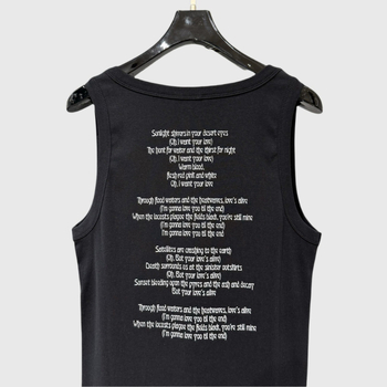 SUBHUMAN дамска безръкавна тениска с принт — ежедневен топ, памук, 90–95% памук, лято 2025, стил: Casual, японско/корейски стил